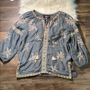 Johnny Was Flowy Embroidered Tunic